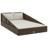 Garden Bed Brown 43.3"x78.7" Poly Rattan