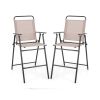 Set of 2 Patio Folding Bar-Height Chairs with Armrests and Quick-Drying Seat