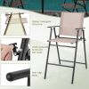 Set of 2 Patio Folding Bar-Height Chairs with Armrests and Quick-Drying Seat