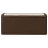 Patio Storage Box with Seat Cushion Brown 92.5 gal PP