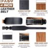 L Size Weight Lifting Belt, Leather Weight Lifting Belt for Men and Women with 4 inch Padded Lumbar Support Belt for Weightlifting Deadlift