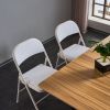 4pcs Elegant Foldable Iron & PVC Chairs for Convention & Exhibition White