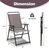 Outdoor Folding Sling Chairs Set of 4 with Armrest and Backrest