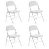 4pcs Elegant Foldable Iron & PVC Chairs for Convention & Exhibition White