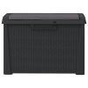 Patio Storage Box with Seat Cushion Anthracite 33 gal PP