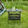 1-piece Folding Outdoor Table with Carrying Bag,Lightweight Aluminum Roll-up Square Table for indoor, Outdoor Camping, Picnics, Beach,Backyard, BBQ
