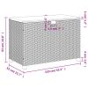 Patio Storage Box Black 43.3"x21.7"x24.8" Poly Rattan Acacia Wood