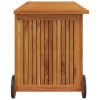 Patio Storage Box with Wheels 44.5"x19.7"x22.8" Solid Wood Acacia