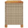 Patio Storage Box Beige 31.5"x15.7"x18.9" Poly Rattan Acacia Wood