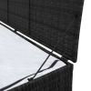 Patio Storage Box Black 59"x19.7"x23.6" Poly Rattan