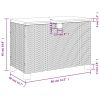 Patio Storage Box Black 31.5"x15.7"x18.9" Poly Rattan Acacia Wood