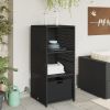 Patio Storage Cabinet Black 19.7"x21.7"x45.3" Poly Rattan