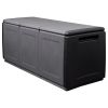 Patio Storage Box 54.3"x20.9"x22.4" 87.2 gal Dark Gray and Black
