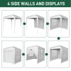 6.5*6.5ft White 4 side -2 doors 2 Windows Folding shed Oxford cloth spray iron pipe portable