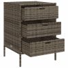 Patio Storage Cabinet Gray 21.7"x23.2"x31.5" Poly Rattan