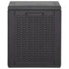 Patio Storage Box 23.8 gal Black PP Rattan