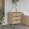 Patio Storage Cabinet Beige 21.7"x23.2"x31.5" Poly Rattan