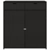 Patio Storage Cabinet Black 41.3"x21.7"x44.5" Poly Rattan