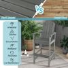30 Inches Counter Height Outdoor HDPE Bar Stool with Armrests and Footrest