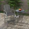 30 Inches Counter Height Outdoor HDPE Bar Stool with Armrests and Footrest