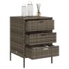Patio Storage Cabinet Gray 21.7"x23.2"x31.5" Poly Rattan
