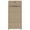 Patio Storage Cabinet Beige 21.7"x21.7"x43.7" Poly Rattan