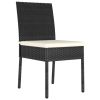 Patio Dining Chairs 4 pcs Poly Rattan Black