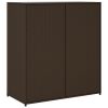 Patio Storage Cabinet Brown 41.3"x21.7"x44.5" Poly Rattan