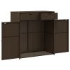 Patio Storage Cabinet Brown 41.3"x21.7"x44.5" Poly Rattan