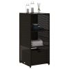 Patio Storage Cabinet Black 19.7"x21.7"x45.3" Poly Rattan