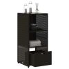 Patio Storage Cabinet Black 19.7"x21.7"x45.3" Poly Rattan