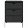 Patio Storage Cabinet Black 21.7"x23.2"x31.5" Poly Rattan
