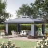 Outsunny 10' x 13' Patio Gazebo, Double Roof Outdoor Gazebo Canopy Shelter with Screen Decorate Corner Frame, for Garden, Lawn, Backyard and Deck