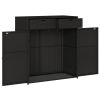Patio Storage Cabinet Black 41.3"x21.7"x44.5" Poly Rattan