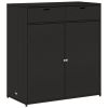Patio Storage Cabinet Black 41.3"x21.7"x44.5" Poly Rattan