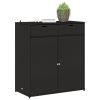 Patio Storage Cabinet Black 41.3"x21.7"x44.5" Poly Rattan