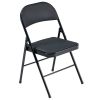 6pcs Elegant Foldable Iron & PVC Chairs for Convention & Exhibition Black