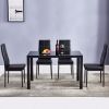 Simple Assembled Tempered Glass & Iron Dinner Table Black(Replacement code: 13028197-55761004)