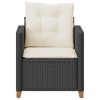 Patio Chair with Cushions Black Poly Rattan