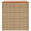 Patio Storage Box Beige 43.3"x19.7"x21.3" Poly Rattan Acacia Wood