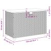 Patio Storage Box Gray 43.3"x21.7"x24.8" Poly Rattan Acacia Wood