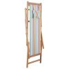 Folding Beach Chair Fabric and Wooden Frame Multicolor