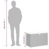 Patio Storage Box Gray 43.3"x21.7"x24.8" Poly Rattan Acacia Wood