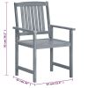 Patio Chairs 8 pcs Solid Acacia Wood Gray