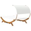 Patio Lounge Bed with Canopy 65"x79.9"x49.6" Solid Bent Wood Cream