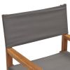 Director's Chair Solid Teak Wood Gray