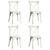 4-Pack Resin X-Back Chair, Mid Century Chair Modern Farmhouse Cross Back Chair for Kitchen ,Lime Wash