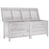Patio Storage Box White 59.1"x19.7"x22.2" Solid Wood Fir