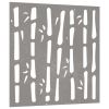 Patio Wall Decoration 21.7"x21.7" Corten Steel Bamboo Design