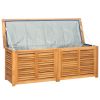 Patio Storage Box with Bag 59.1"x19.7"x20.9" Solid Wood Teak